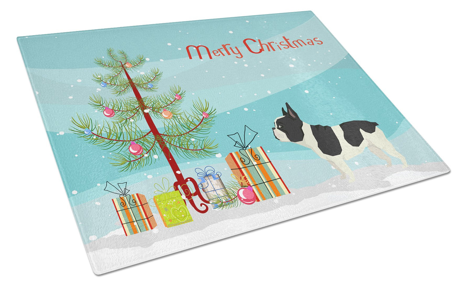 French Bulldog Christmas Tree Glass Cutting Board Large CK3539LCB by Caroline's Treasures