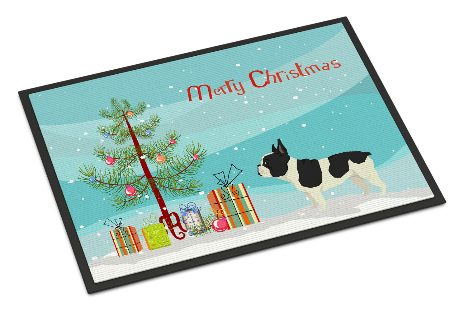 French Bulldog Christmas Tree Indoor or Outdoor Mat 18x27 CK3539MAT - the-store.com