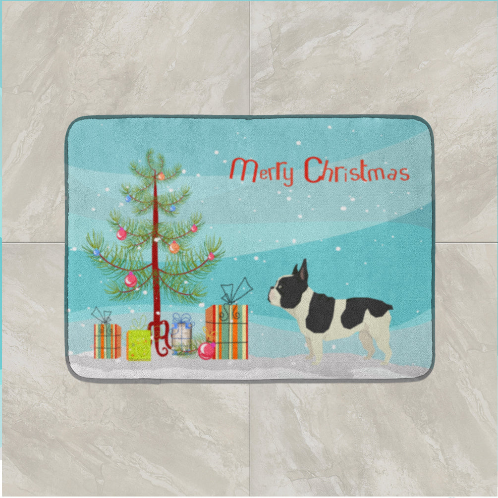 French Bulldog Christmas Tree Machine Washable Memory Foam Mat CK3539RUG - the-store.com