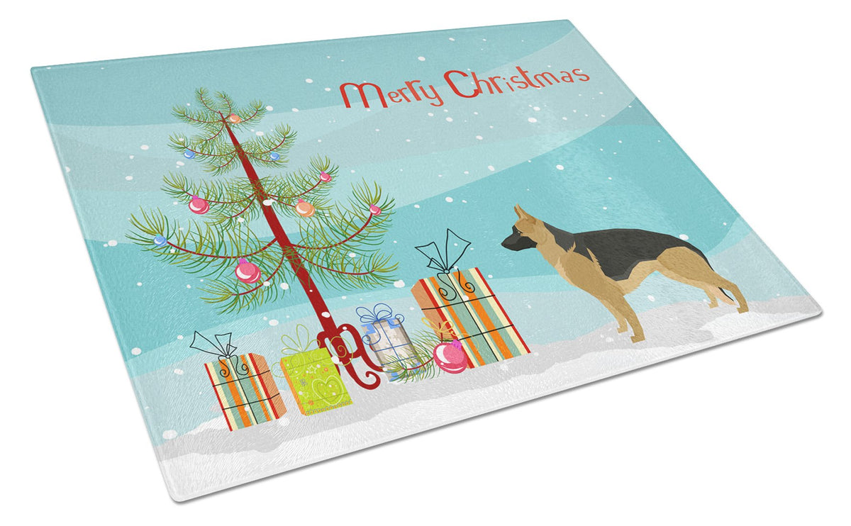 German Shepherd Christmas Tree Glass Cutting Board Large CK3540LCB by Caroline&#39;s Treasures