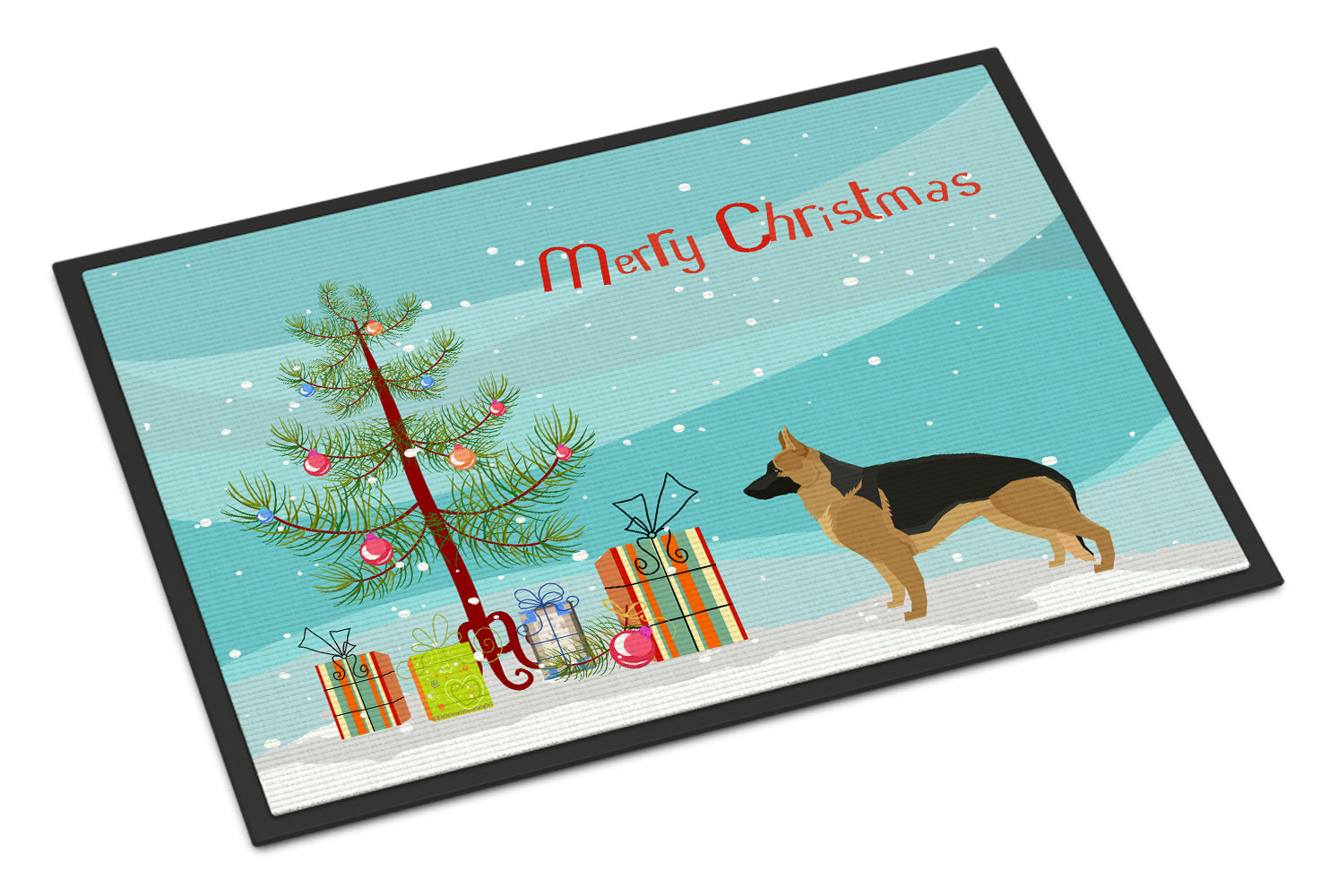 German Shepherd Christmas Tree Indoor or Outdoor Mat 18x27 CK3540MAT - the-store.com