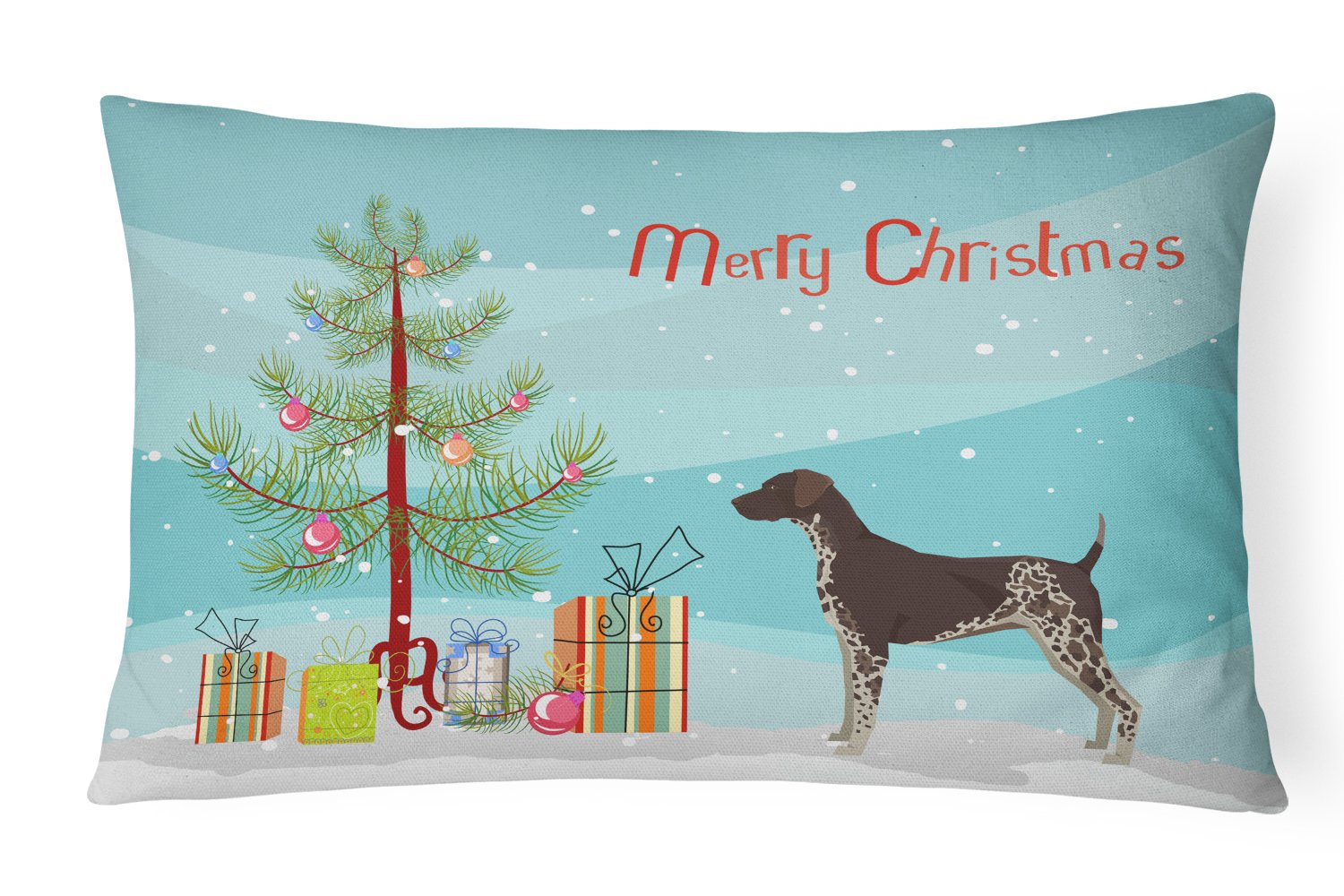 German Shorthaired Pointer Christmas Tree Canvas Fabric Decorative Pillow CK3541PW1216 by Caroline's Treasures