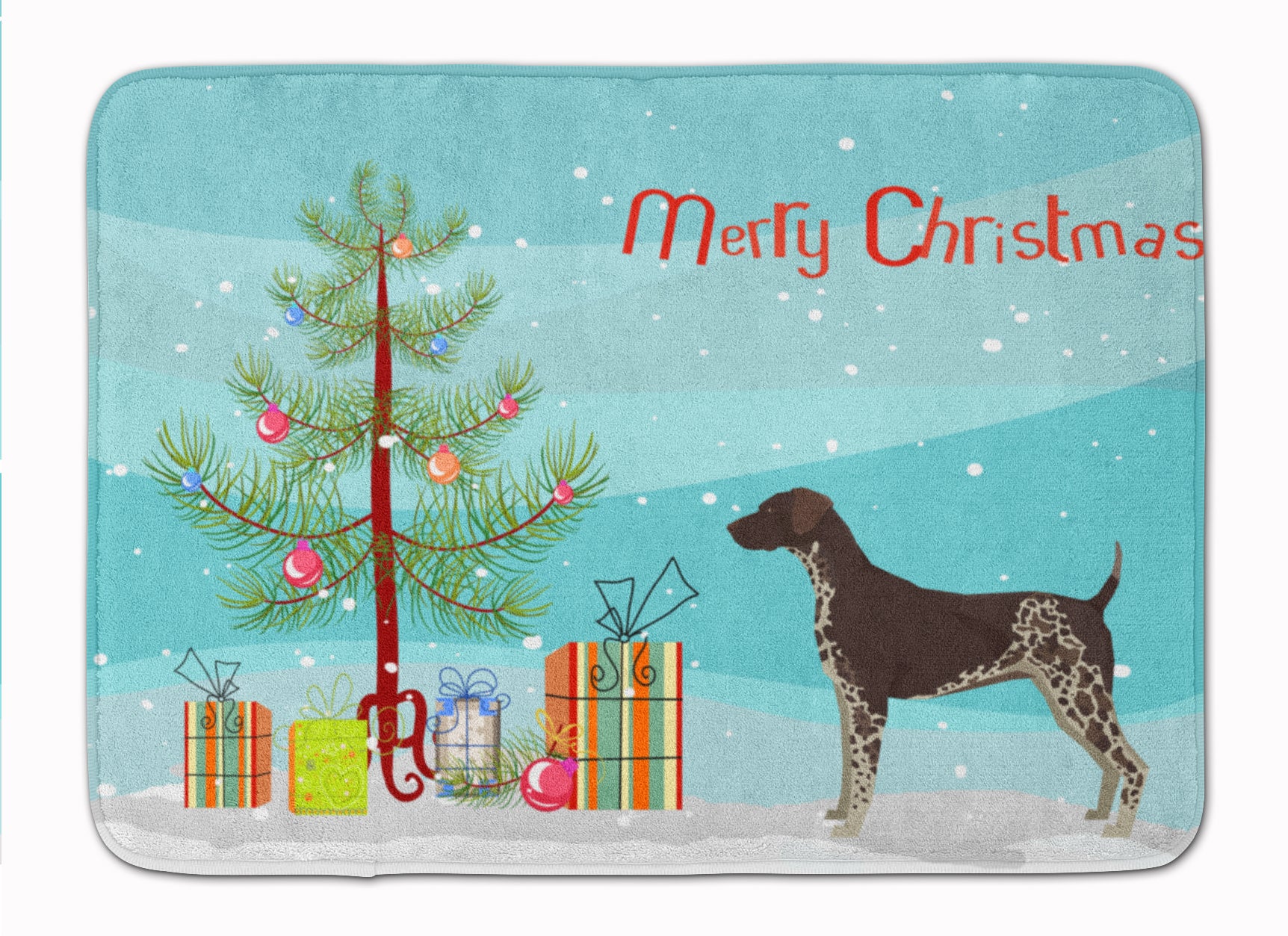 German Shorthaired Pointer Christmas Tree Machine Washable Memory Foam Mat CK3541RUG - the-store.com