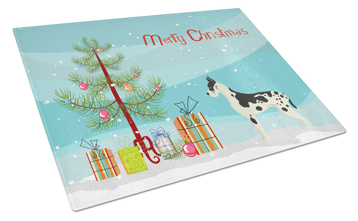 Great Dane Christmas Tree Glass Cutting Board Large CK3542LCB by Caroline&#39;s Treasures