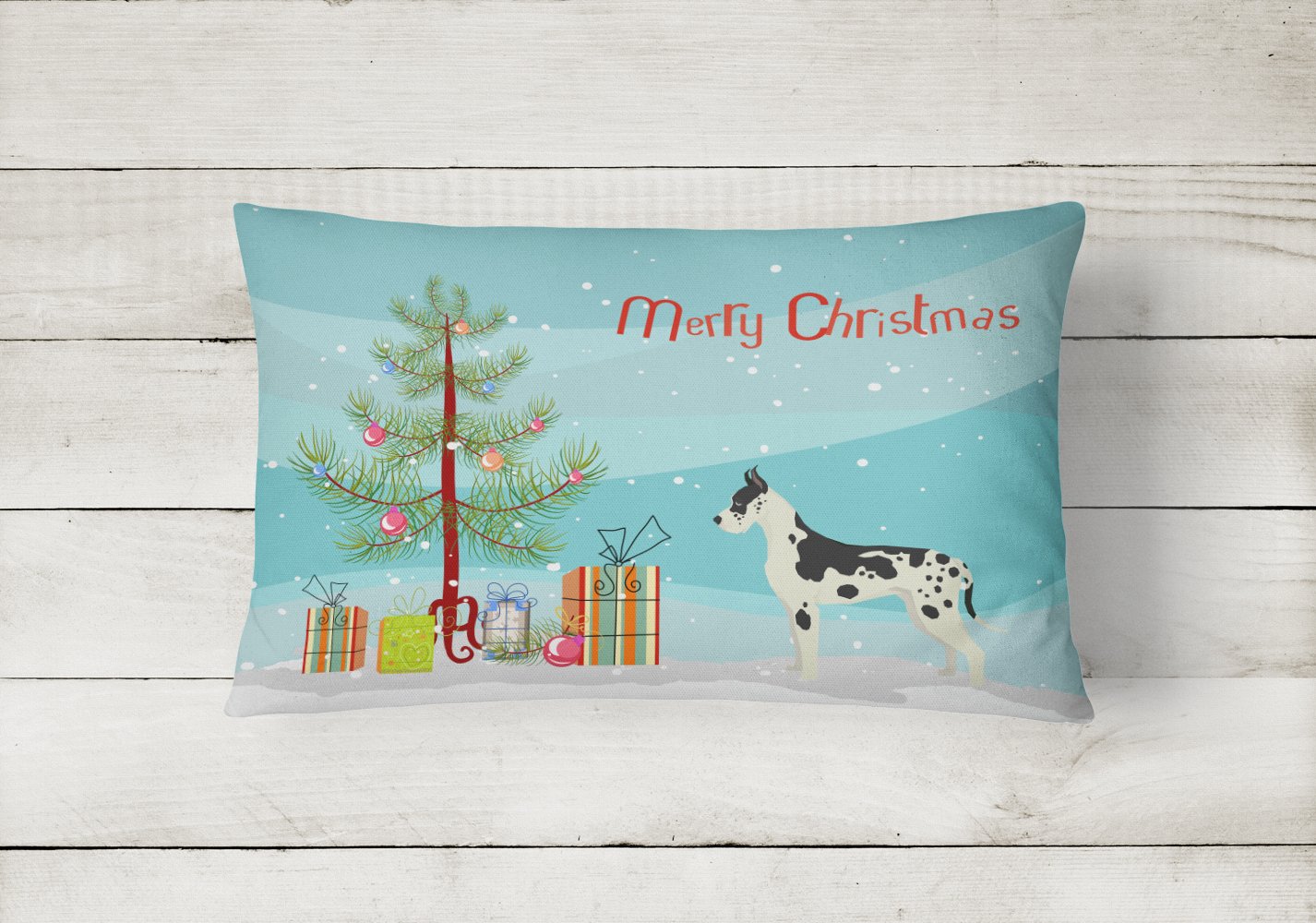 Great Dane Christmas Tree Canvas Fabric Decorative Pillow CK3542PW1216 by Caroline's Treasures