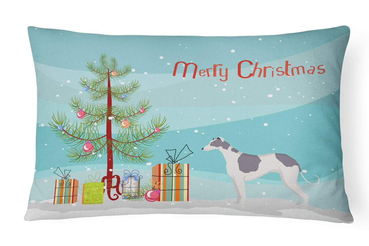 Greyhound Christmas Tree Canvas Fabric Decorative Pillow CK3543PW1216 by Caroline&#39;s Treasures