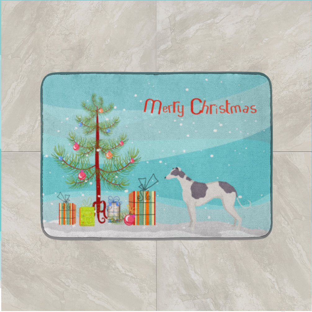 Greyhound Christmas Tree Machine Washable Memory Foam Mat CK3543RUG - the-store.com