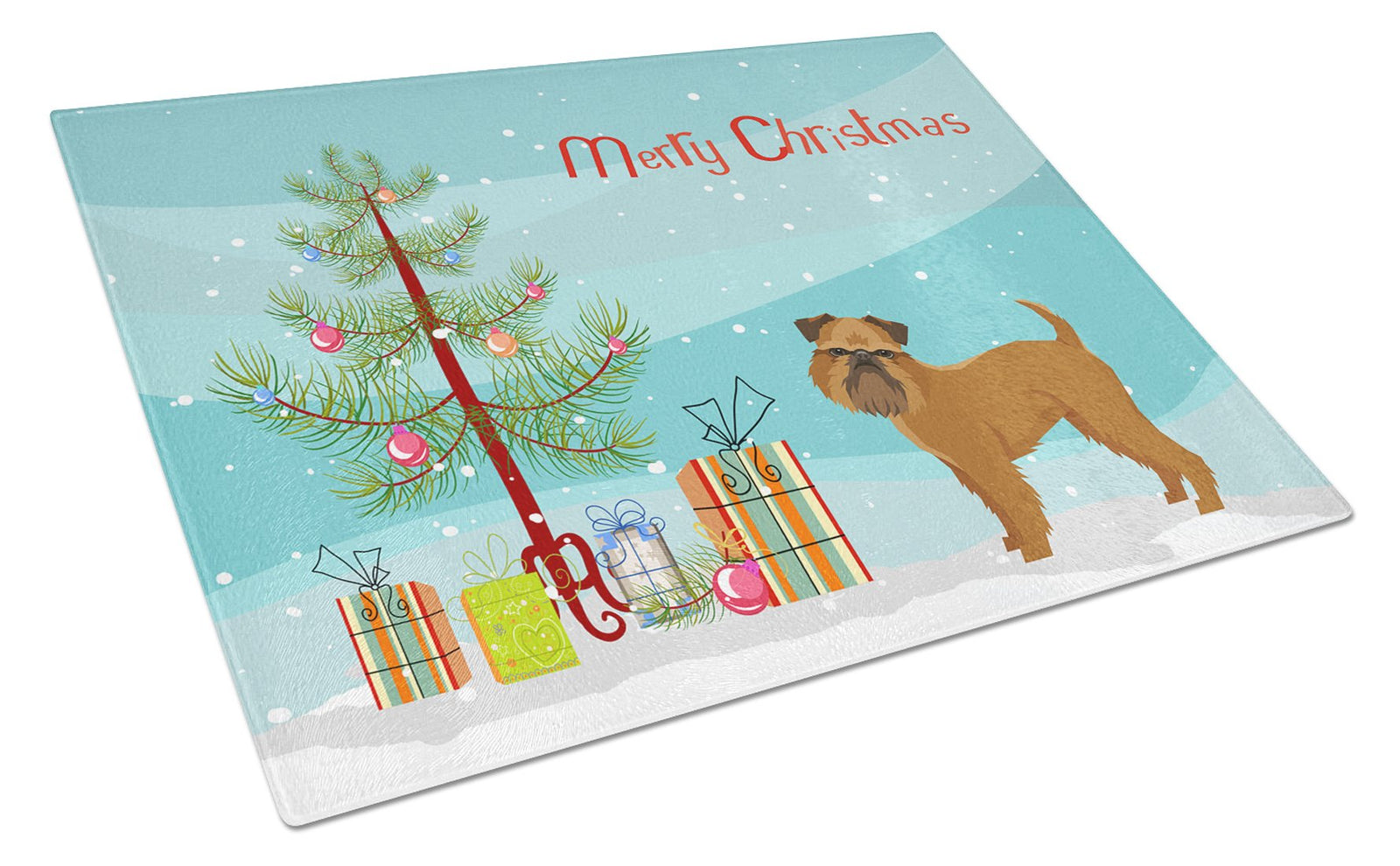 Brussels Griffon Christmas Tree Glass Cutting Board Large CK3544LCB by Caroline's Treasures