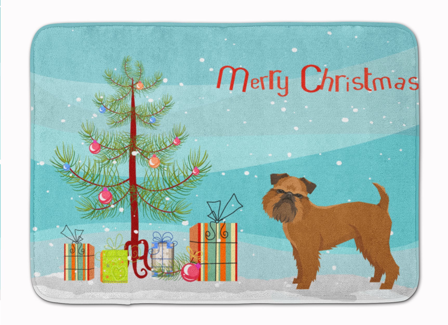 Brussels Griffon Christmas Tree Machine Washable Memory Foam Mat CK3544RUG - the-store.com