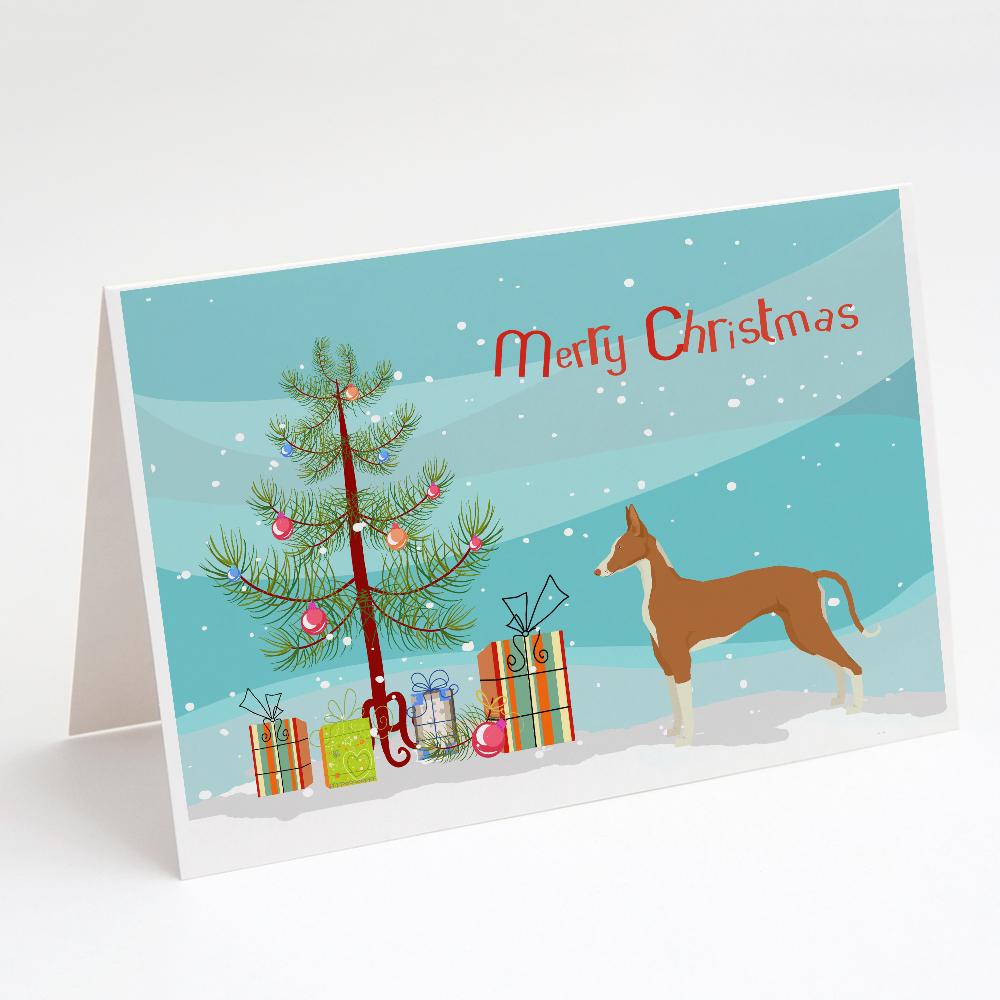 Buy this Ibizan Hound Christmas Tree Greeting Cards and Envelopes Pack of 8