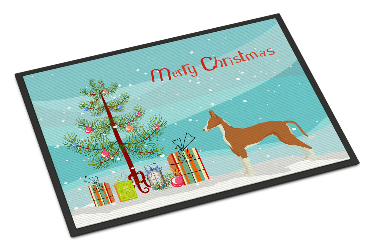 Ibizan Hound Christmas Tree Indoor or Outdoor Mat 18x27 CK3545MAT - the-store.com