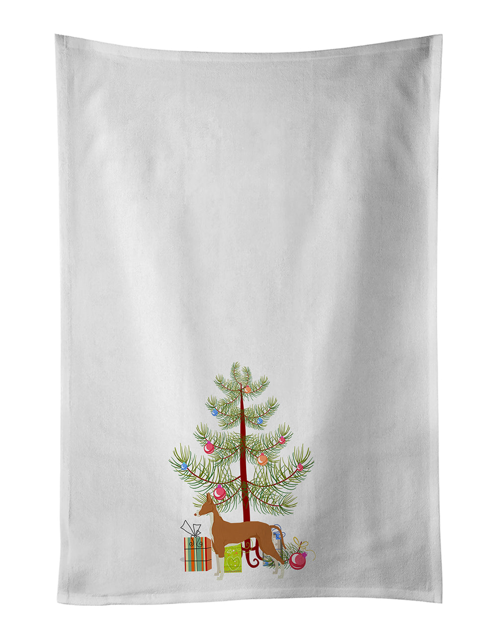 Buy this Ibizan Hound Christmas Tree White Kitchen Towel Set of 2