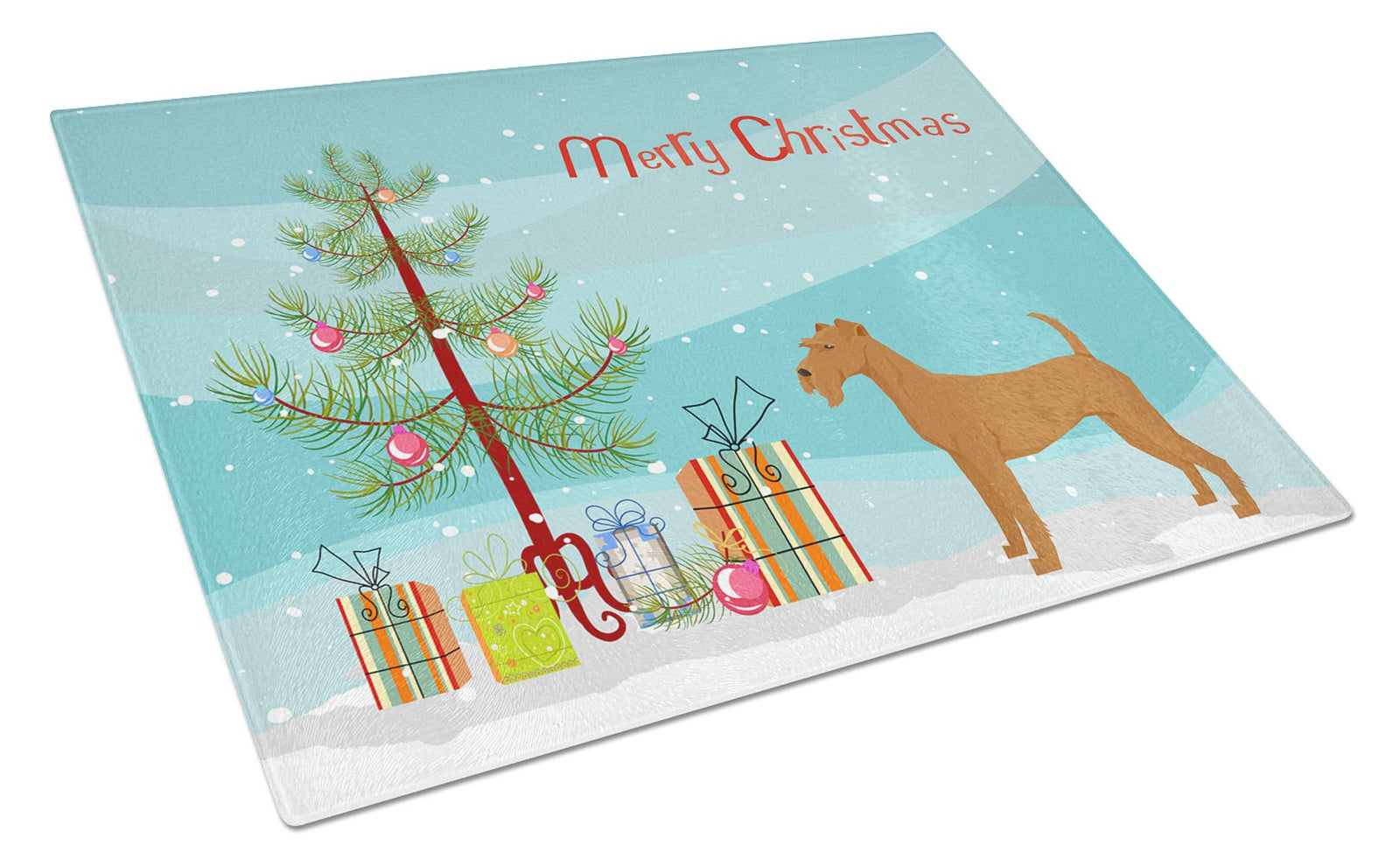 Irish Terrier Christmas Tree Glass Cutting Board Large CK3546LCB by Caroline's Treasures