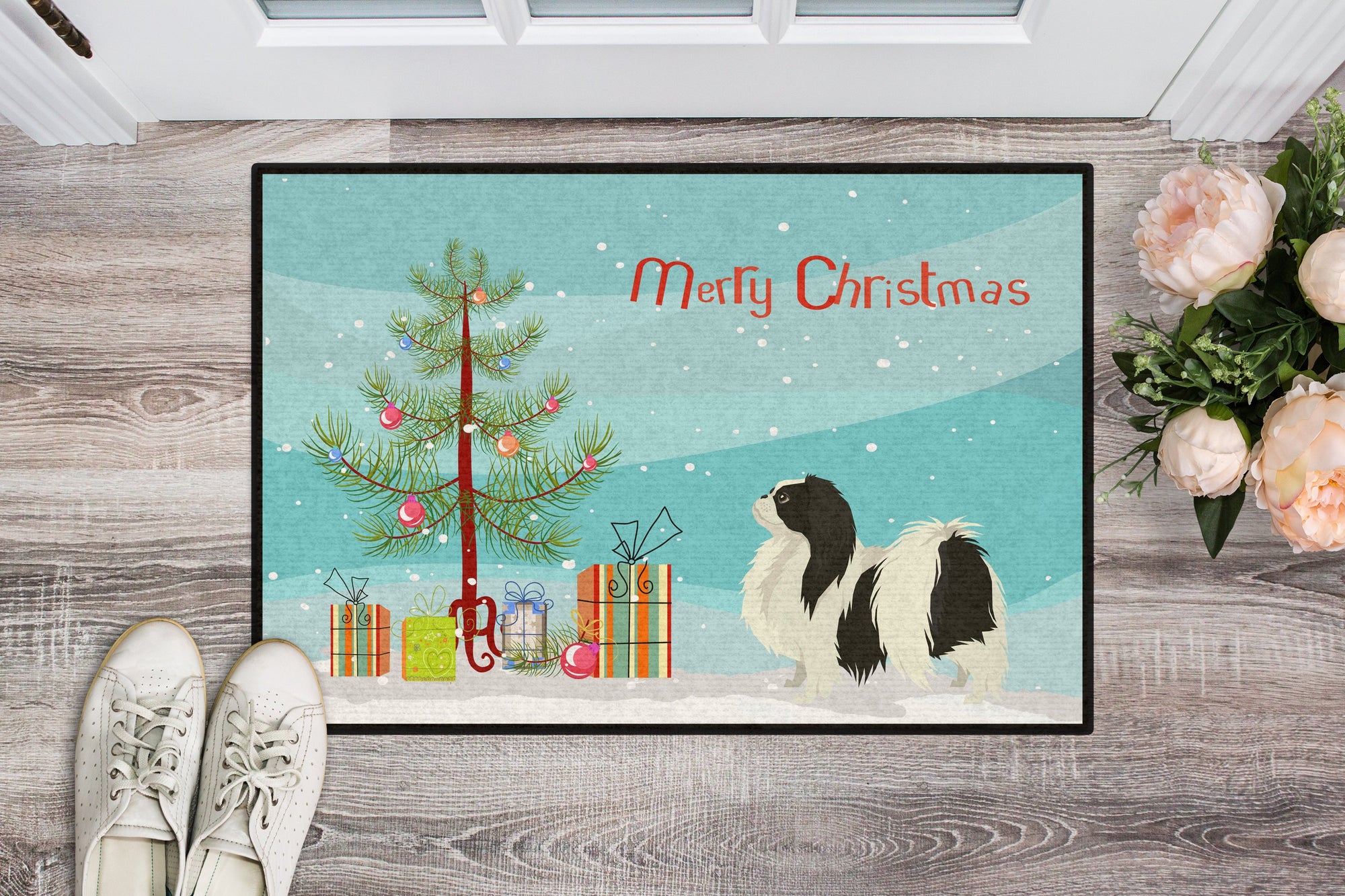 Japanese Chin Christmas Tree Indoor or Outdoor Mat 24x36 CK3548JMAT by Caroline's Treasures