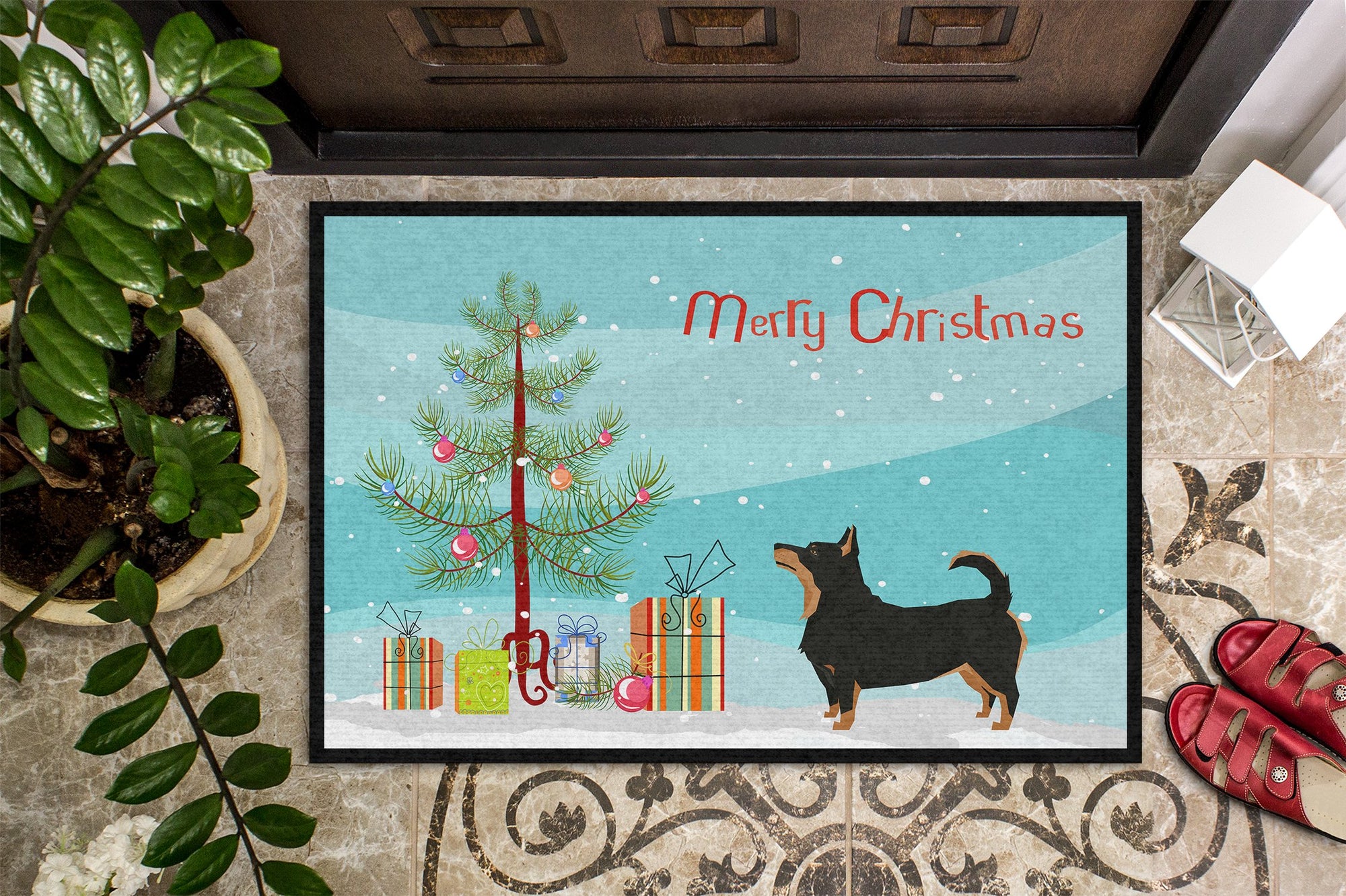 Lancashire Terrier Christmas Tree Indoor or Outdoor Mat 24x36 CK3550JMAT by Caroline's Treasures