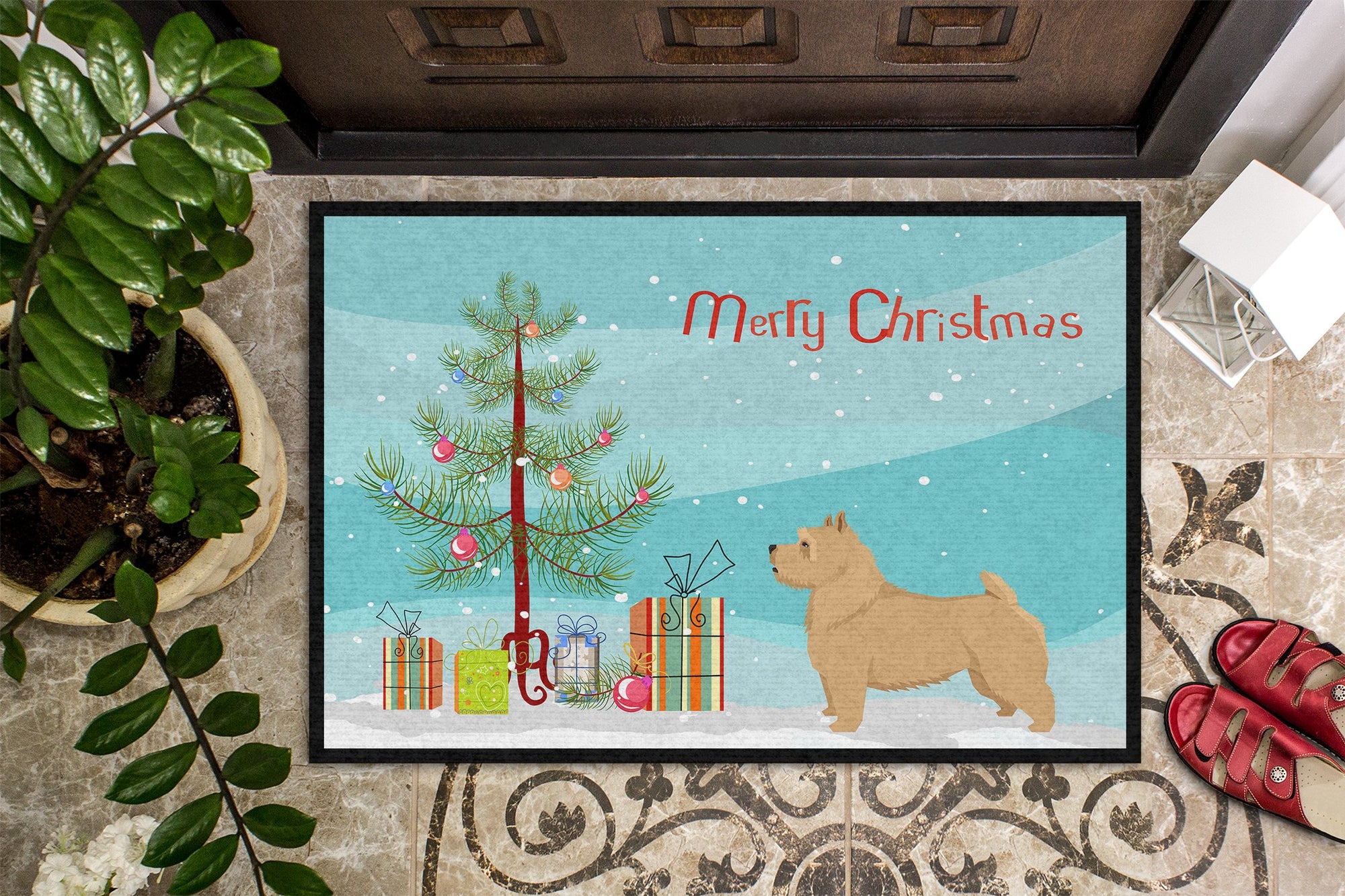 Norwich Terrier Christmas Tree Indoor or Outdoor Mat 24x36 CK3551JMAT by Caroline's Treasures