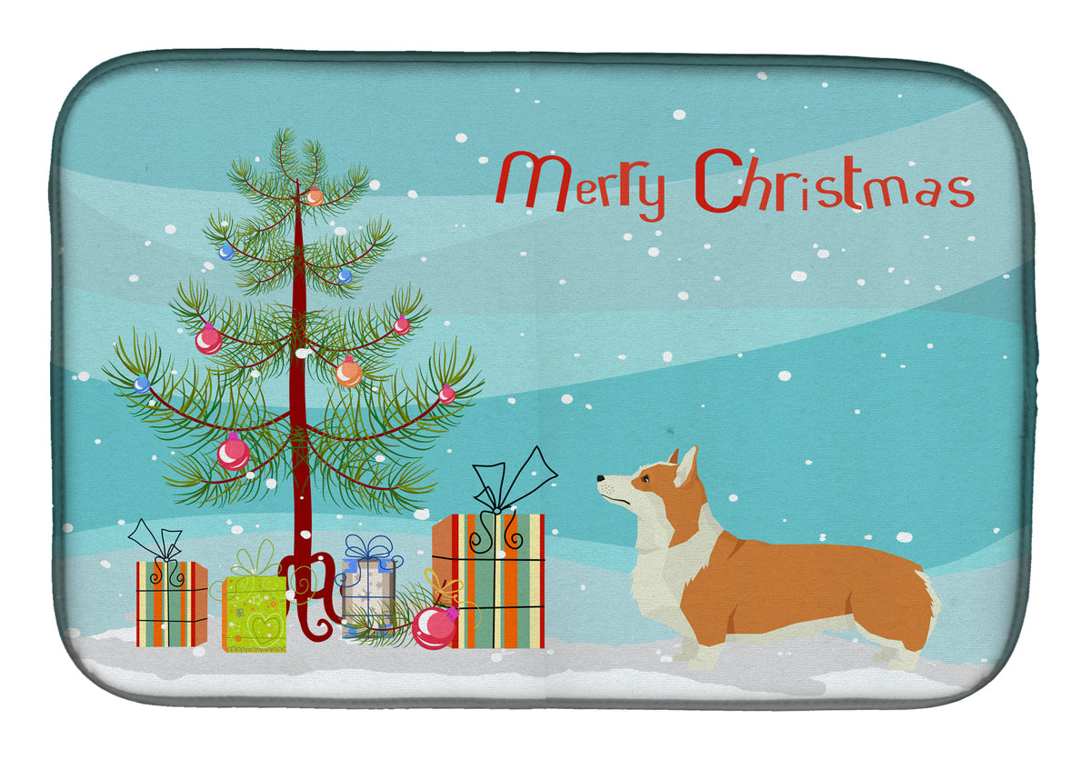 Pembroke Corgi Christmas Tree Dish Drying Mat CK3554DDM  the-store.com.