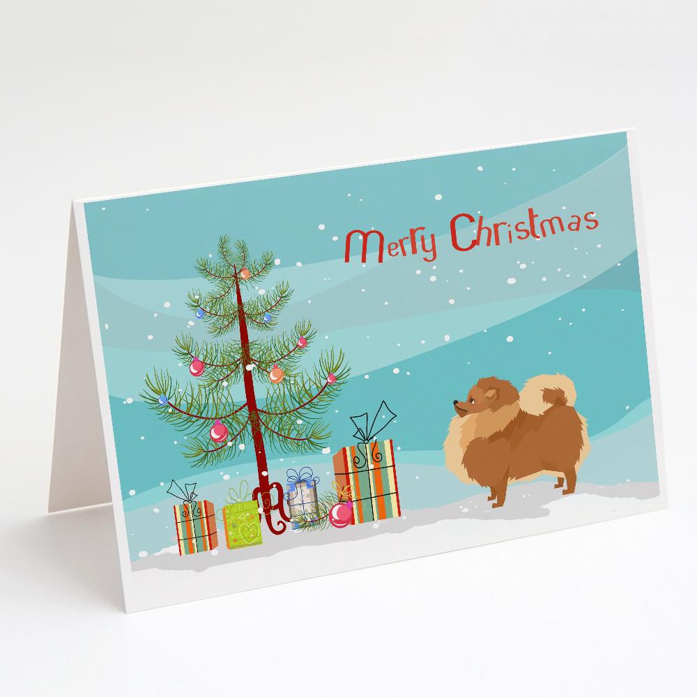 Buy this Pomeranian Christmas Tree Greeting Cards and Envelopes Pack of 8