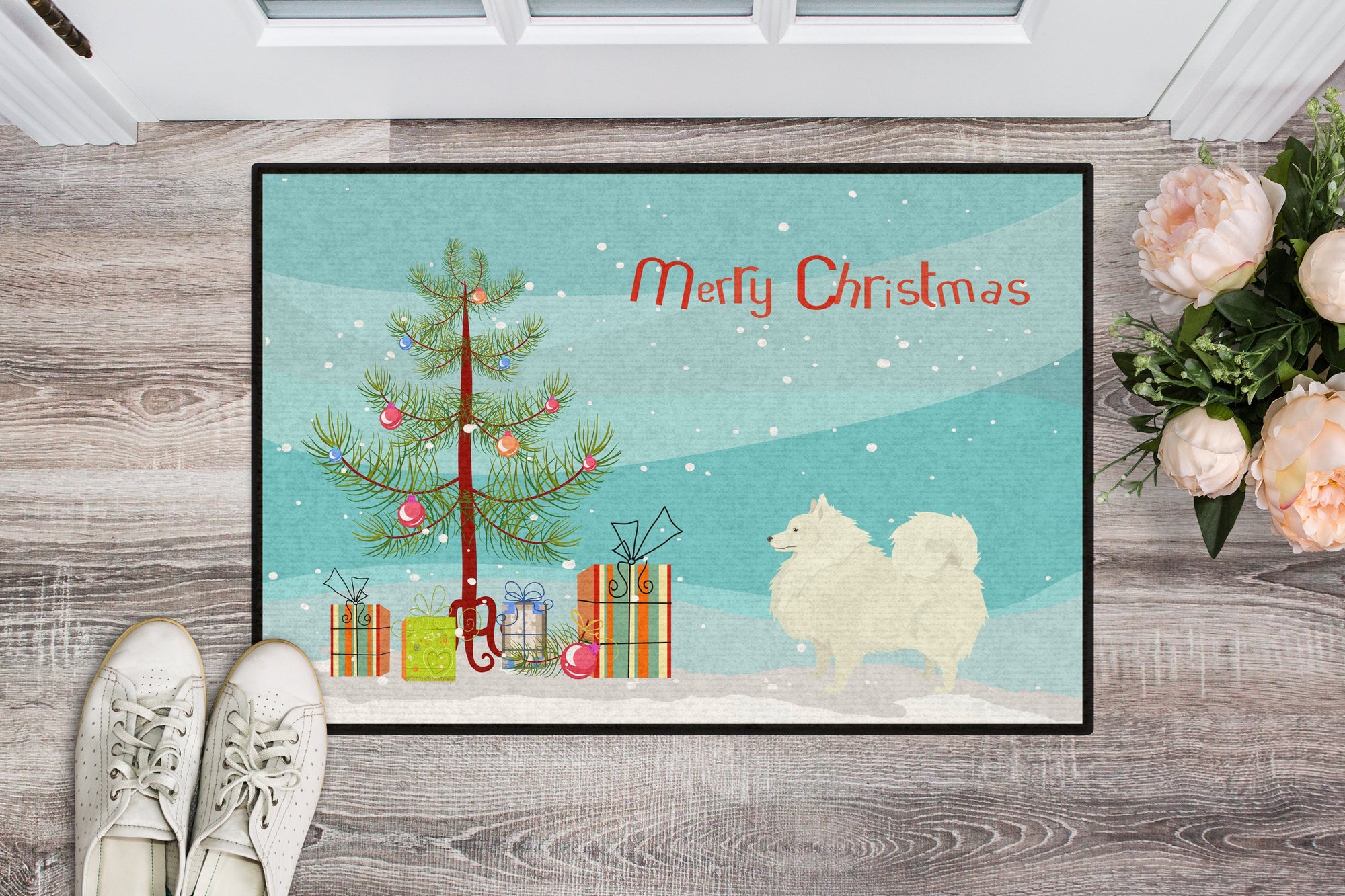 Spitz Christmas Tree Indoor or Outdoor Mat 24x36 CK3565JMAT by Caroline's Treasures