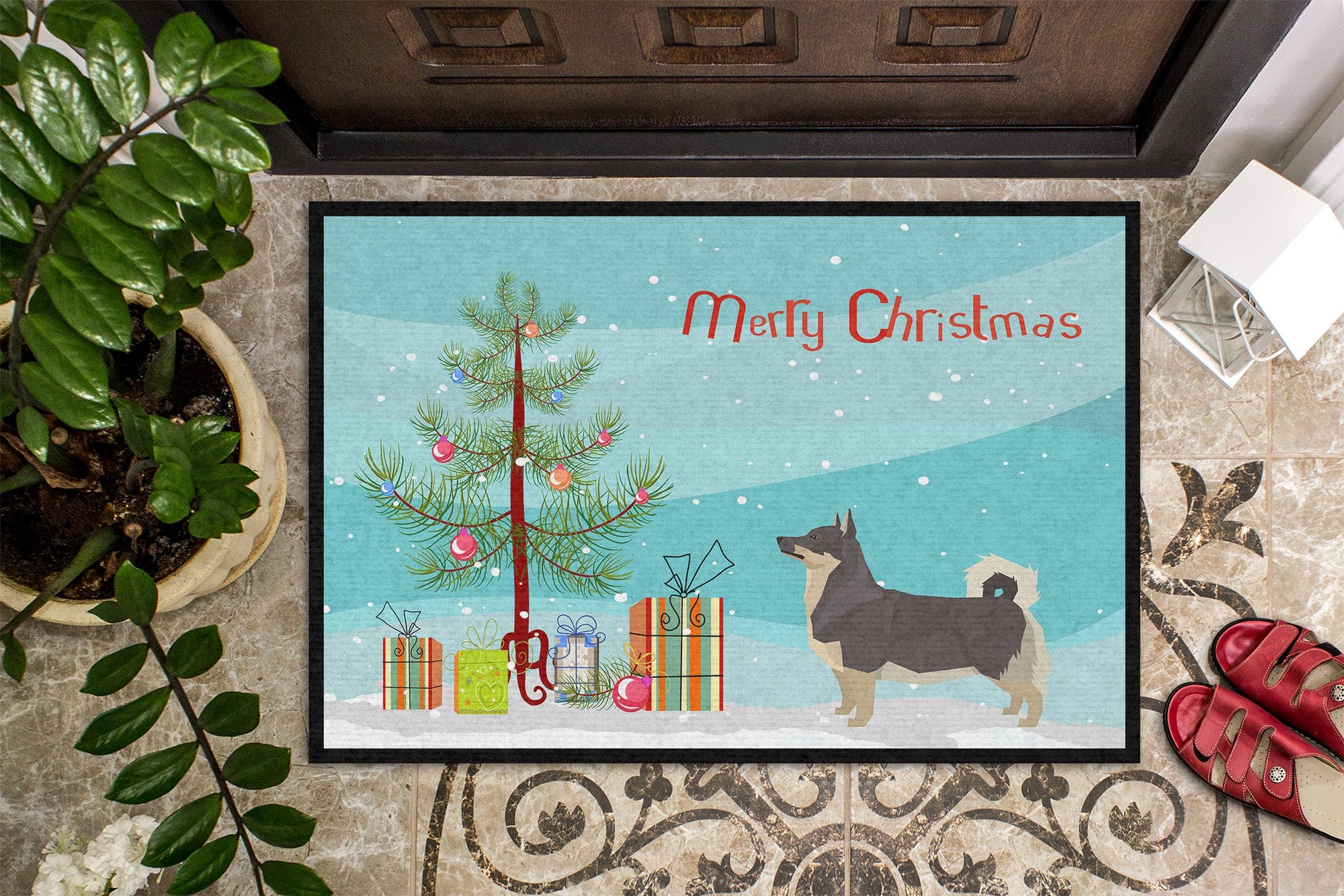 Swedish Vallhund Christmas Tree Indoor or Outdoor Mat 24x36 CK3566JMAT by Caroline's Treasures