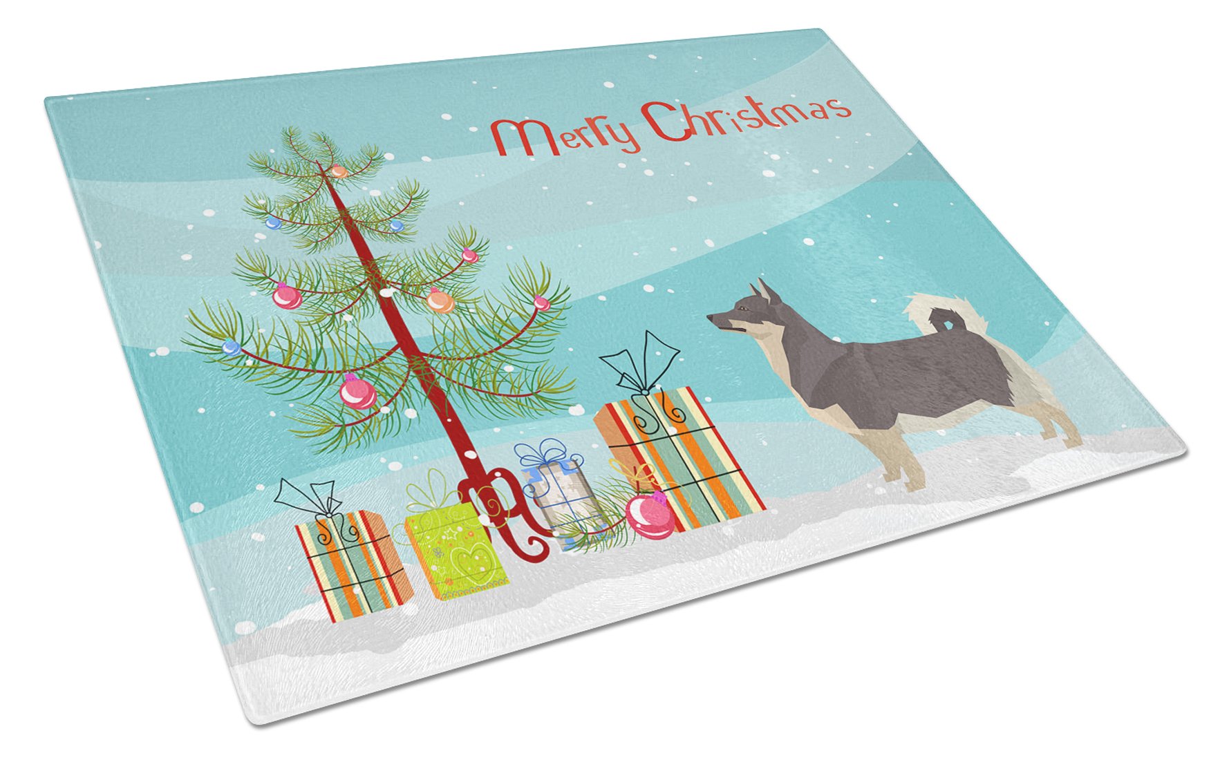 Swedish Vallhund Christmas Tree Glass Cutting Board Large CK3566LCB by Caroline's Treasures