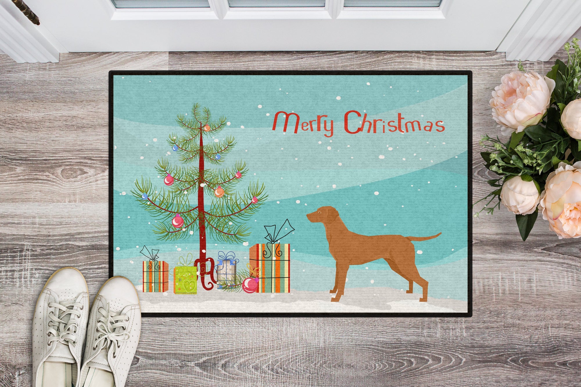 Vizsla Christmas Tree Indoor or Outdoor Mat 24x36 CK3568JMAT by Caroline's Treasures