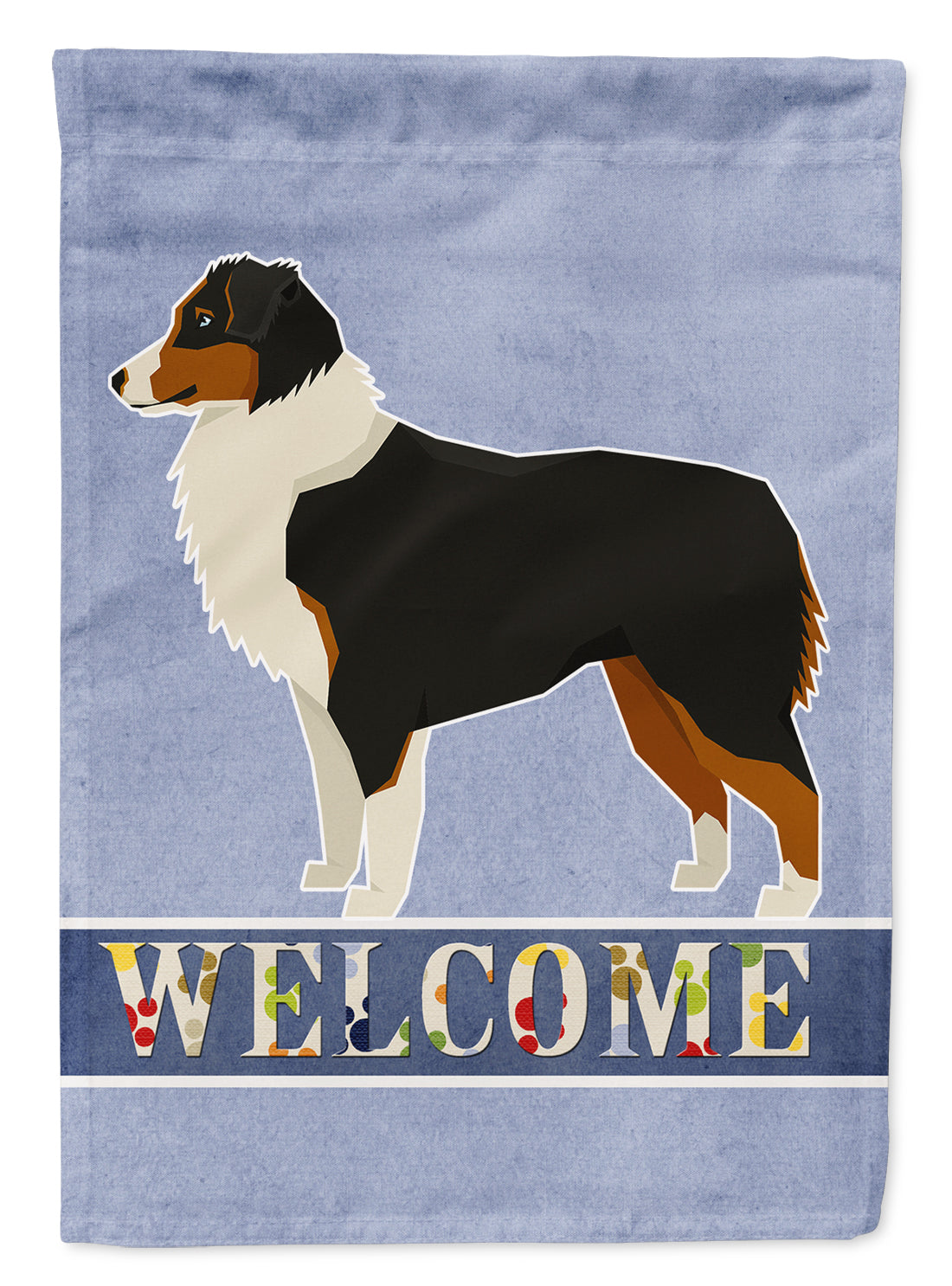 Australian Shepherd Welcome Flag Canvas House Size CK3575CHF  the-store.com.