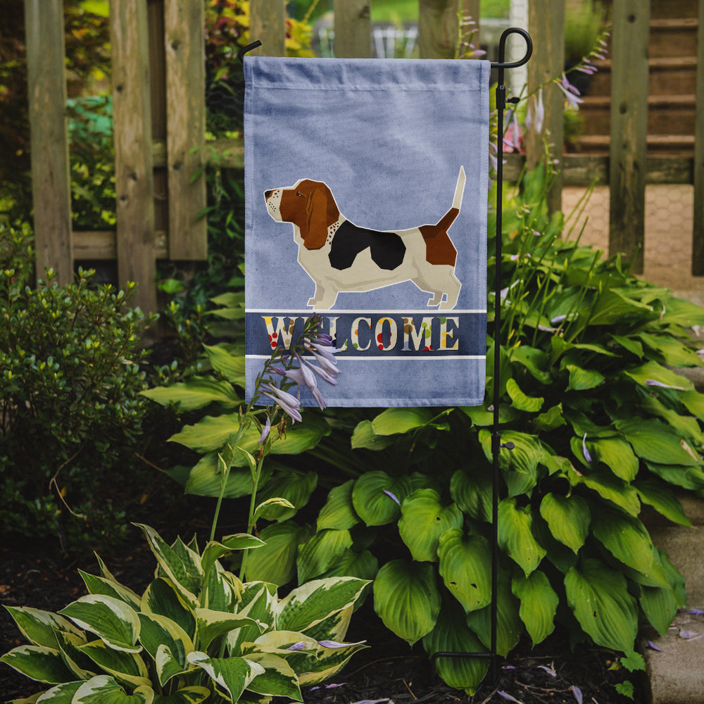 Basset Hound Welcome Flag Garden Size CK3577GF  the-store.com.