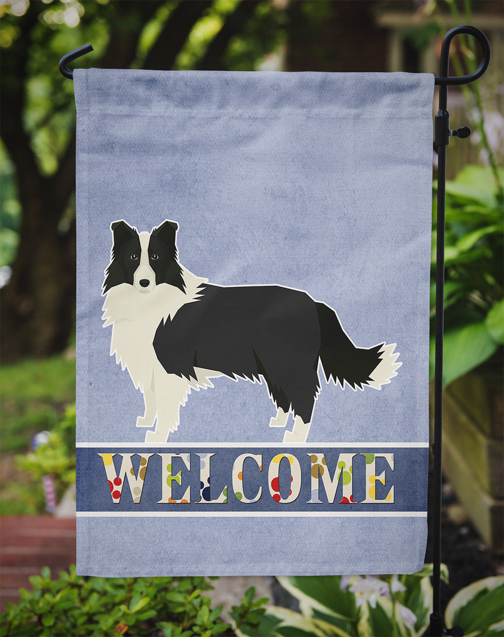 Border Collie Welcome Flag Garden Size CK3581GF  the-store.com.