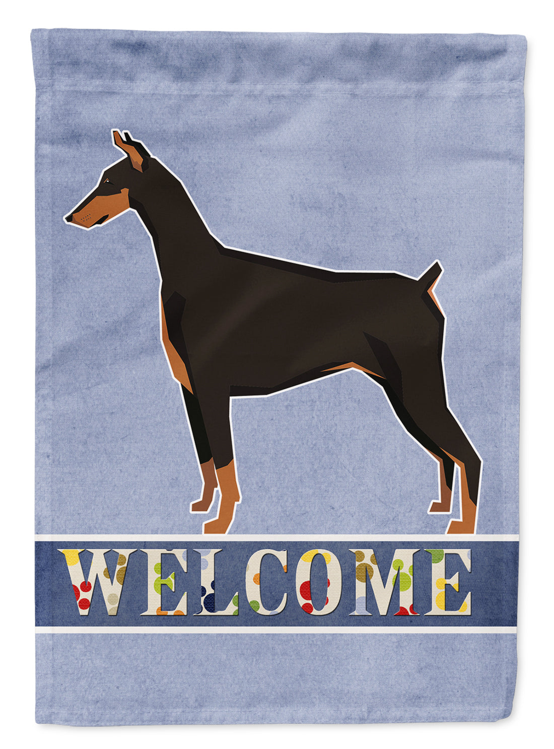 Doberman Pinscher Welcome Flag Canvas House Size CK3594CHF  the-store.com.