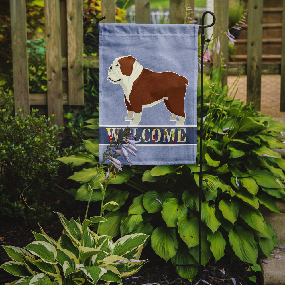 English Bulldog Welcome Flag Garden Size CK3595GF  the-store.com.