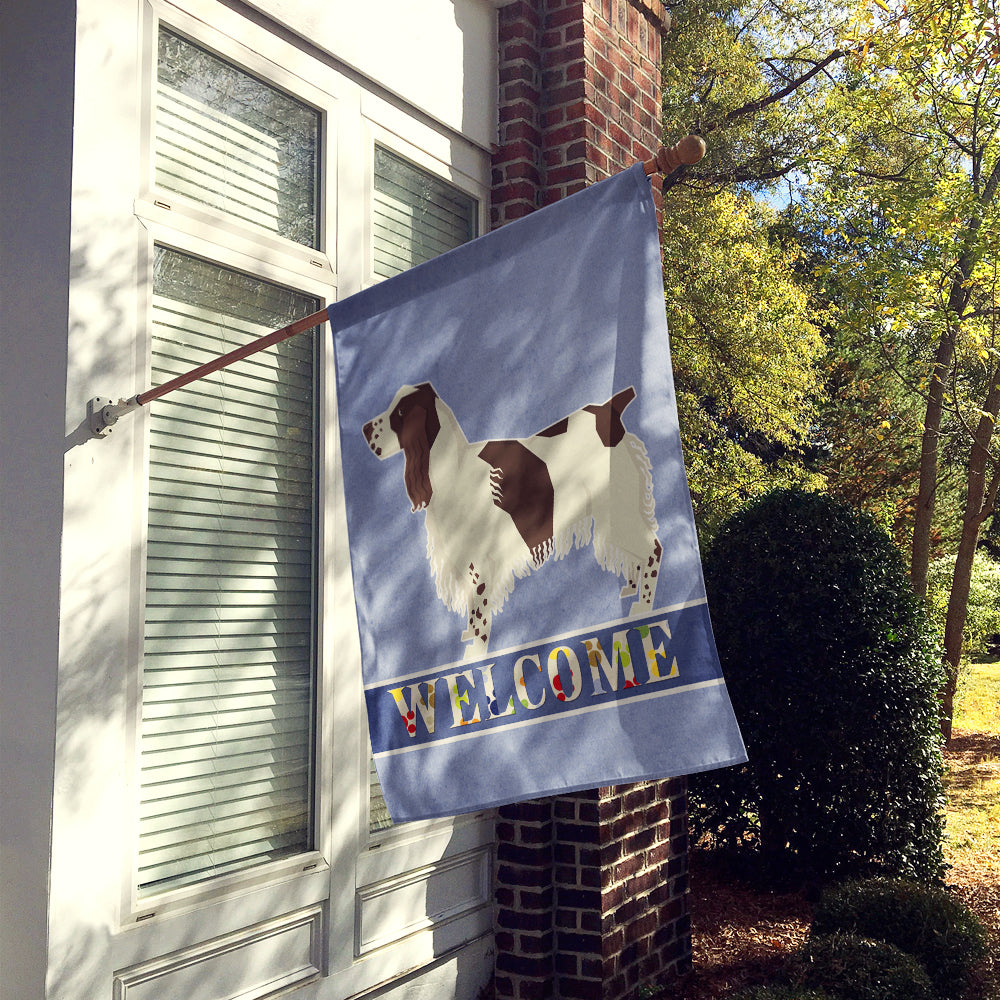 English Springer Spaniel Welcome Flag Canvas House Size CK3596CHF  the-store.com.