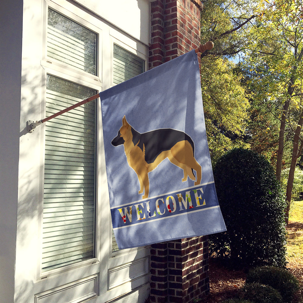 German Shepherd Welcome Flag Canvas House Size CK3599CHF  the-store.com.