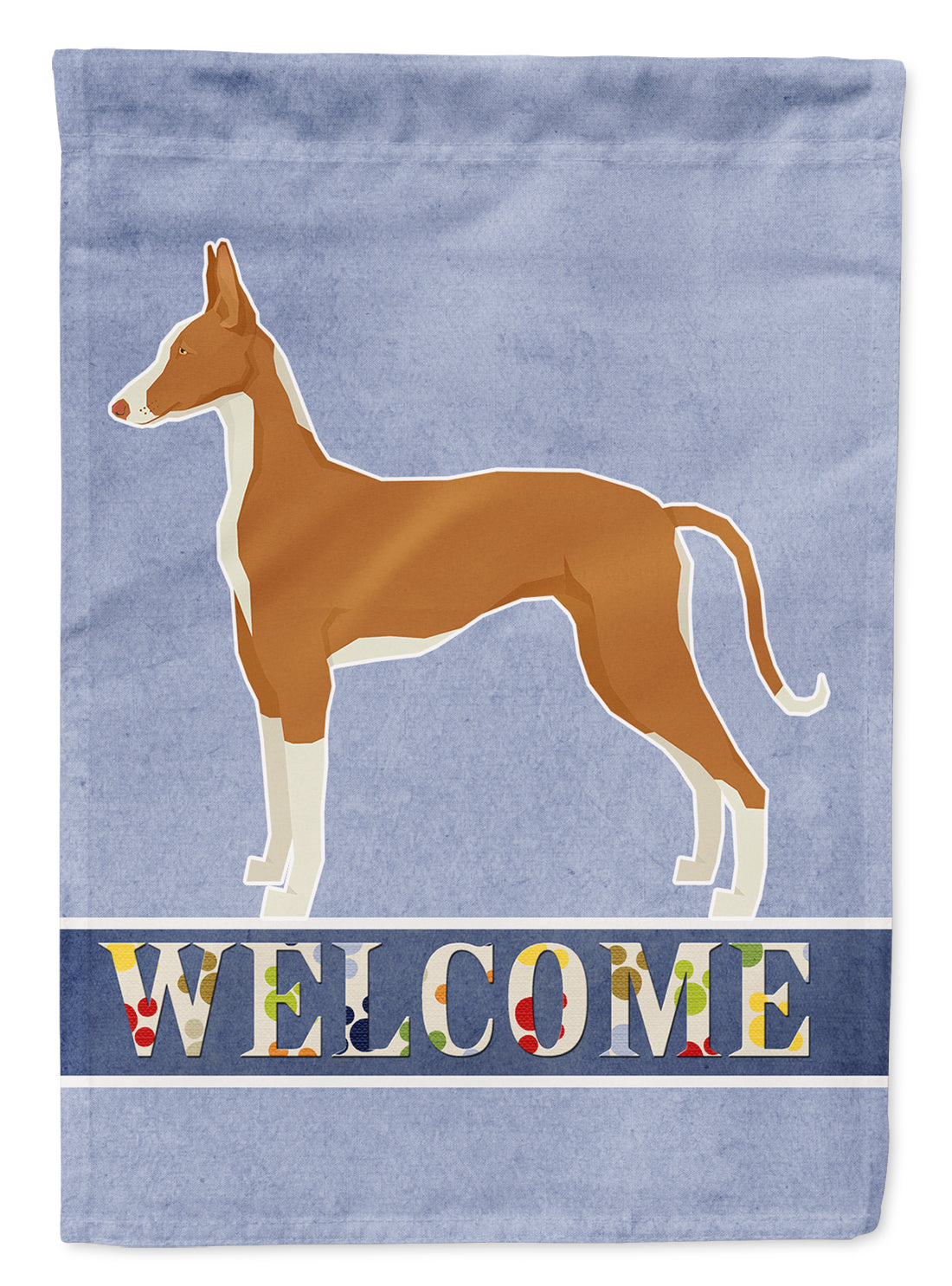 Ibizan Hound Welcome Flag Canvas House Size CK3604CHF  the-store.com.