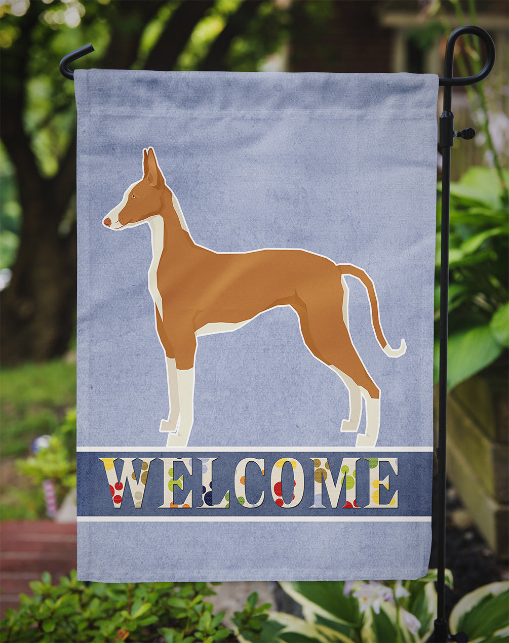 Ibizan Hound Welcome Flag Garden Size CK3604GF  the-store.com.