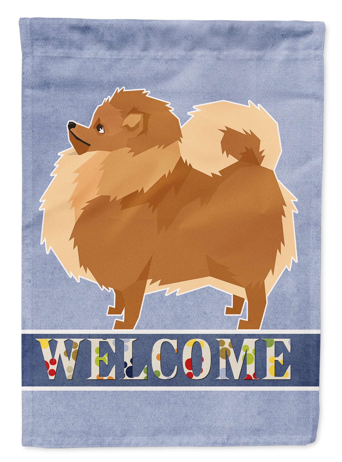 Pomeranian Welcome Flag Canvas House Size CK3614CHF  the-store.com.