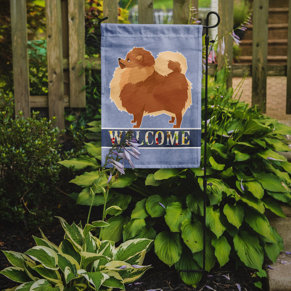 Pomeranian Welcome Flag Garden Size CK3614GF  the-store.com.