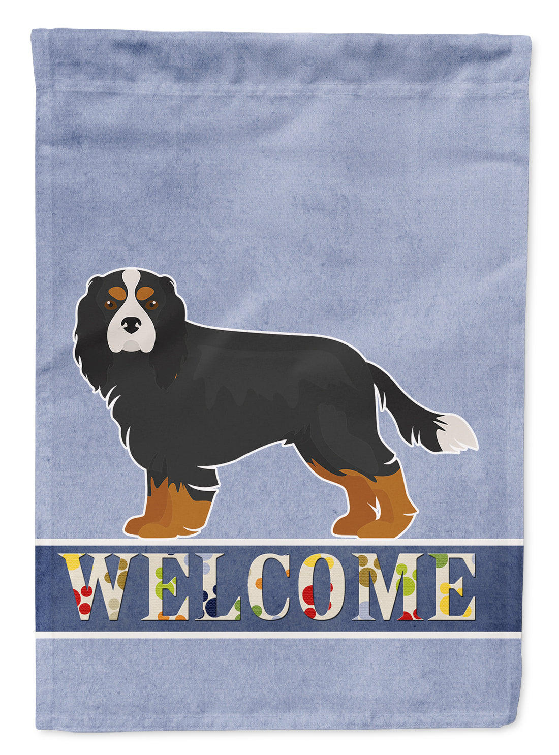 Cavalier King Charles Spaniel Tricolor Welcome Flag Garden Size CK3638GF  the-store.com.