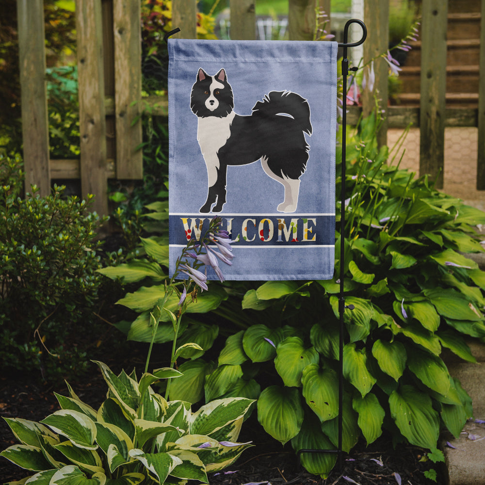 Black and White Elo dog Welcome Flag Garden Size CK3644GF  the-store.com.