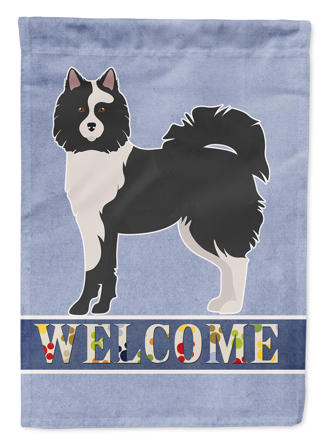 Black and White Elo dog Welcome Flag Garden Size CK3644GF  the-store.com.