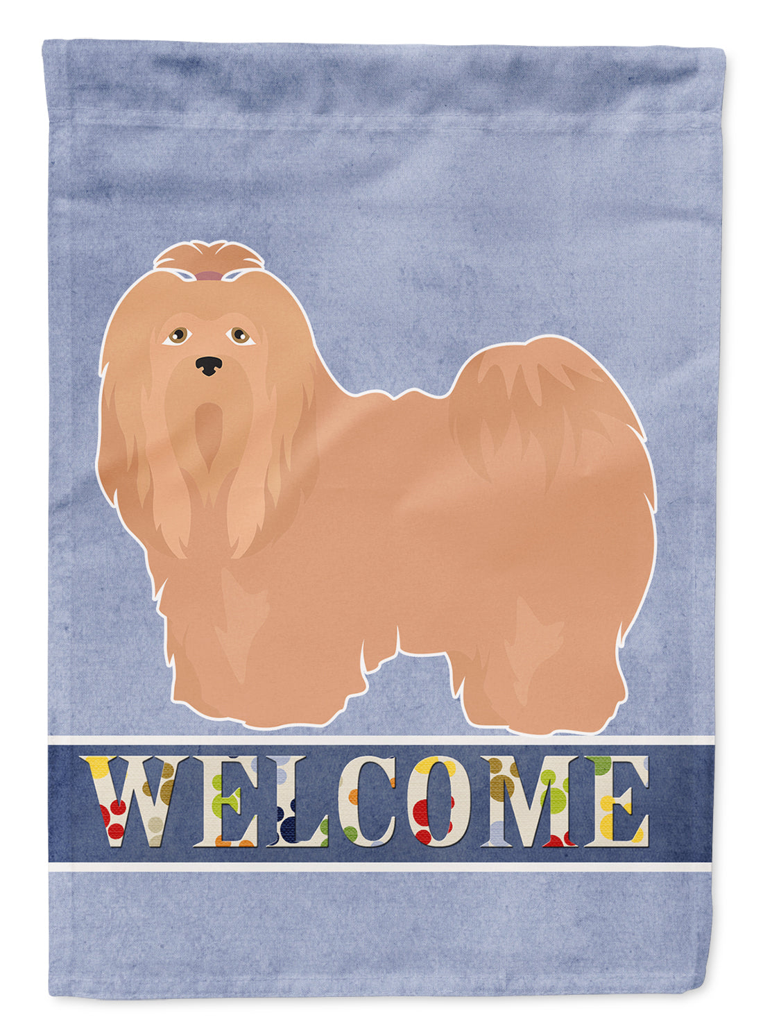 Tan Lhasa Apso Welcome Flag Garden Size CK3660GF  the-store.com.