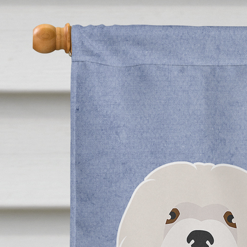 White Lhasa Apso Welcome Flag Canvas House Size CK3661CHF  the-store.com.