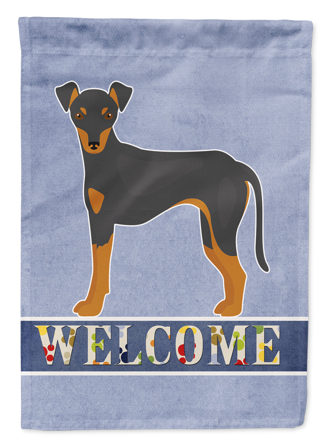 Manchester Terrier Welcome Flag Canvas House Size CK3664CHF  the-store.com.