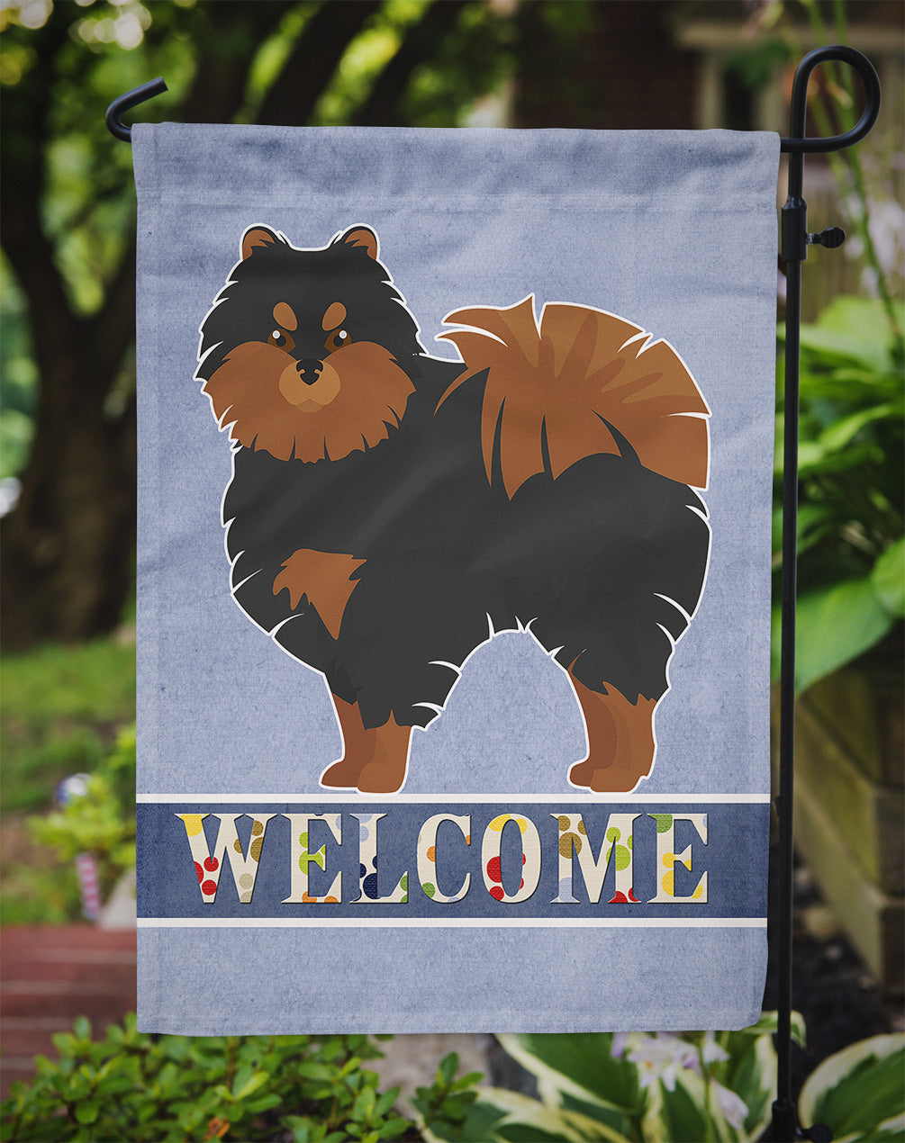 Pomeranian Welcome Flag Garden Size CK3669GF  the-store.com.