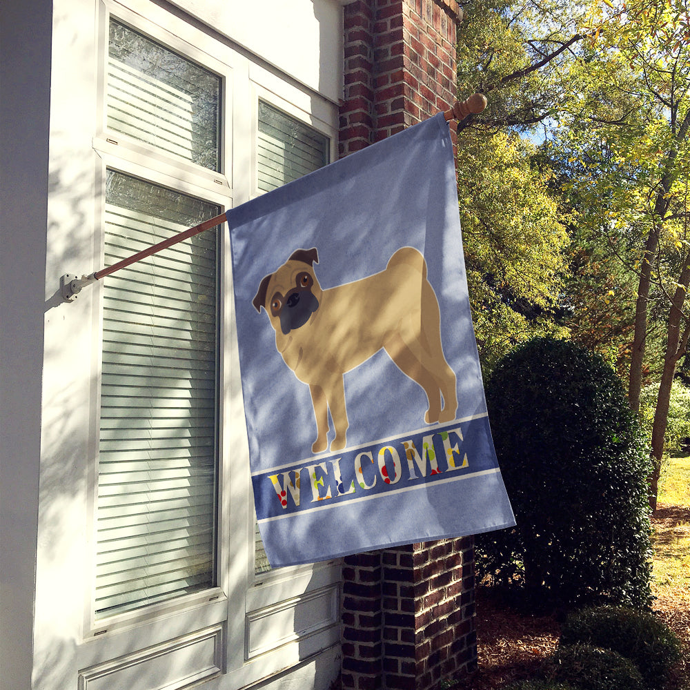 Pug Welcome Flag Canvas House Size CK3673CHF  the-store.com.