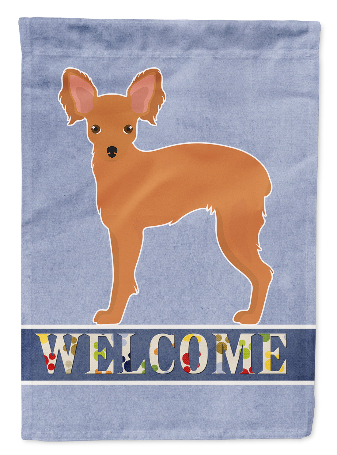 Russkiy Toy or Russian Toy Terrier Welcome Flag Canvas House Size CK3676CHF  the-store.com.