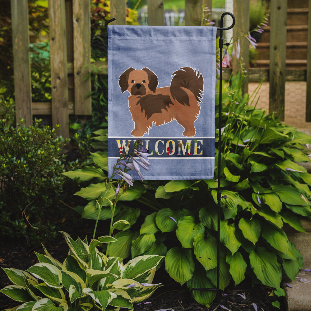 Tibetan Spaniel Welcome Flag Garden Size CK3680GF  the-store.com.