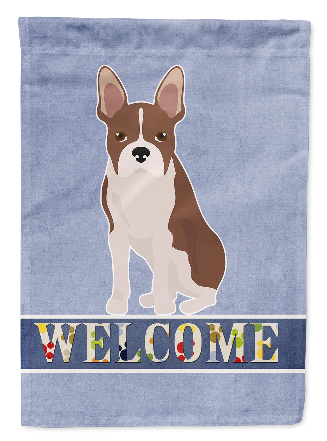 Boston Terrier Welcome Flag Canvas House Size CK3685CHF  the-store.com.