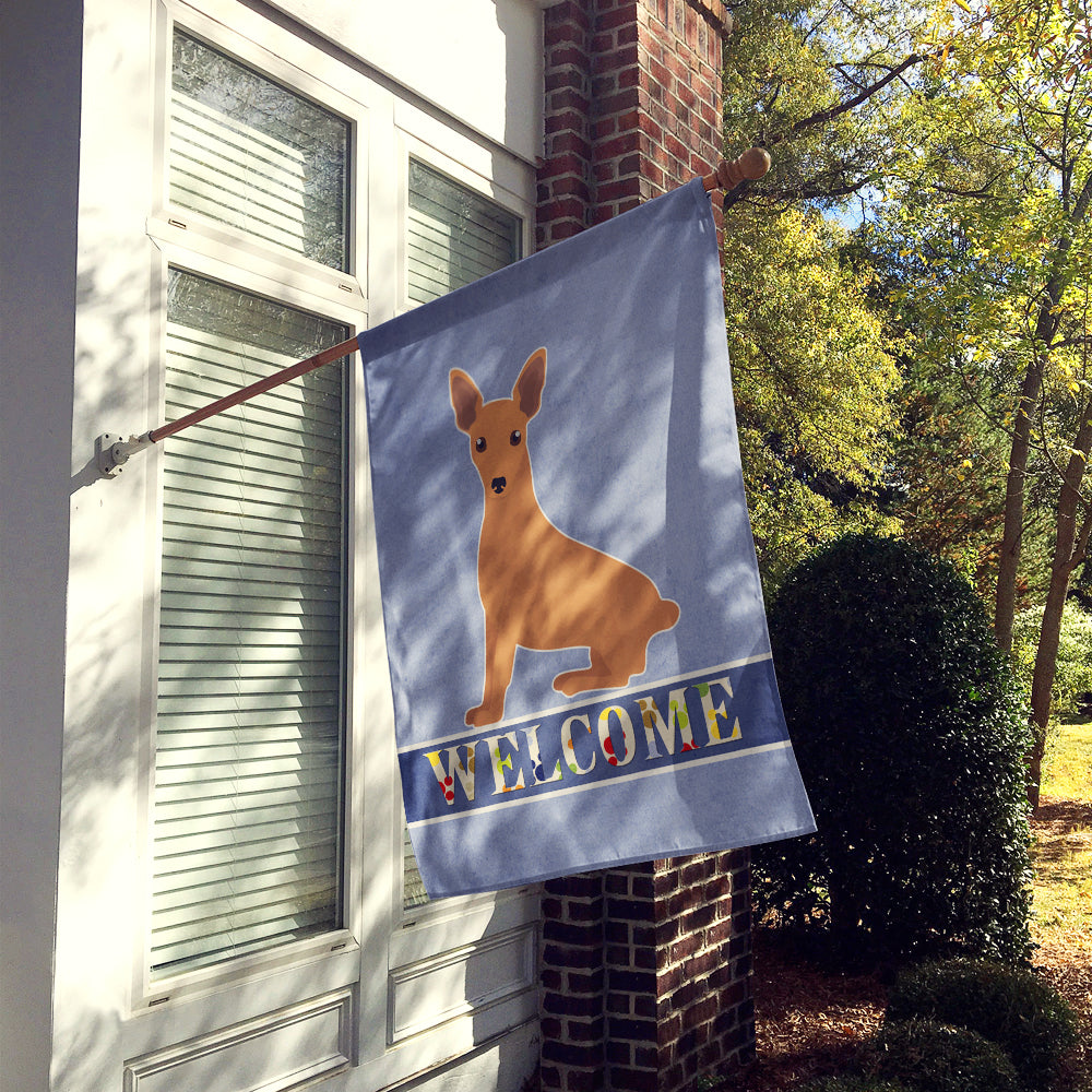 Miniature Pinscher Welcome Flag Canvas House Size CK3695CHF  the-store.com.