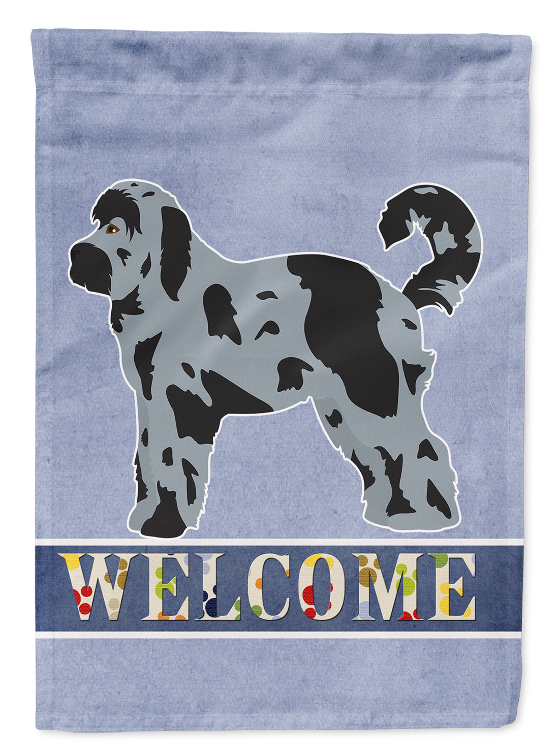 Aussiedoodle #2 Welcome Flag Canvas House Size CK3707CHF  the-store.com.